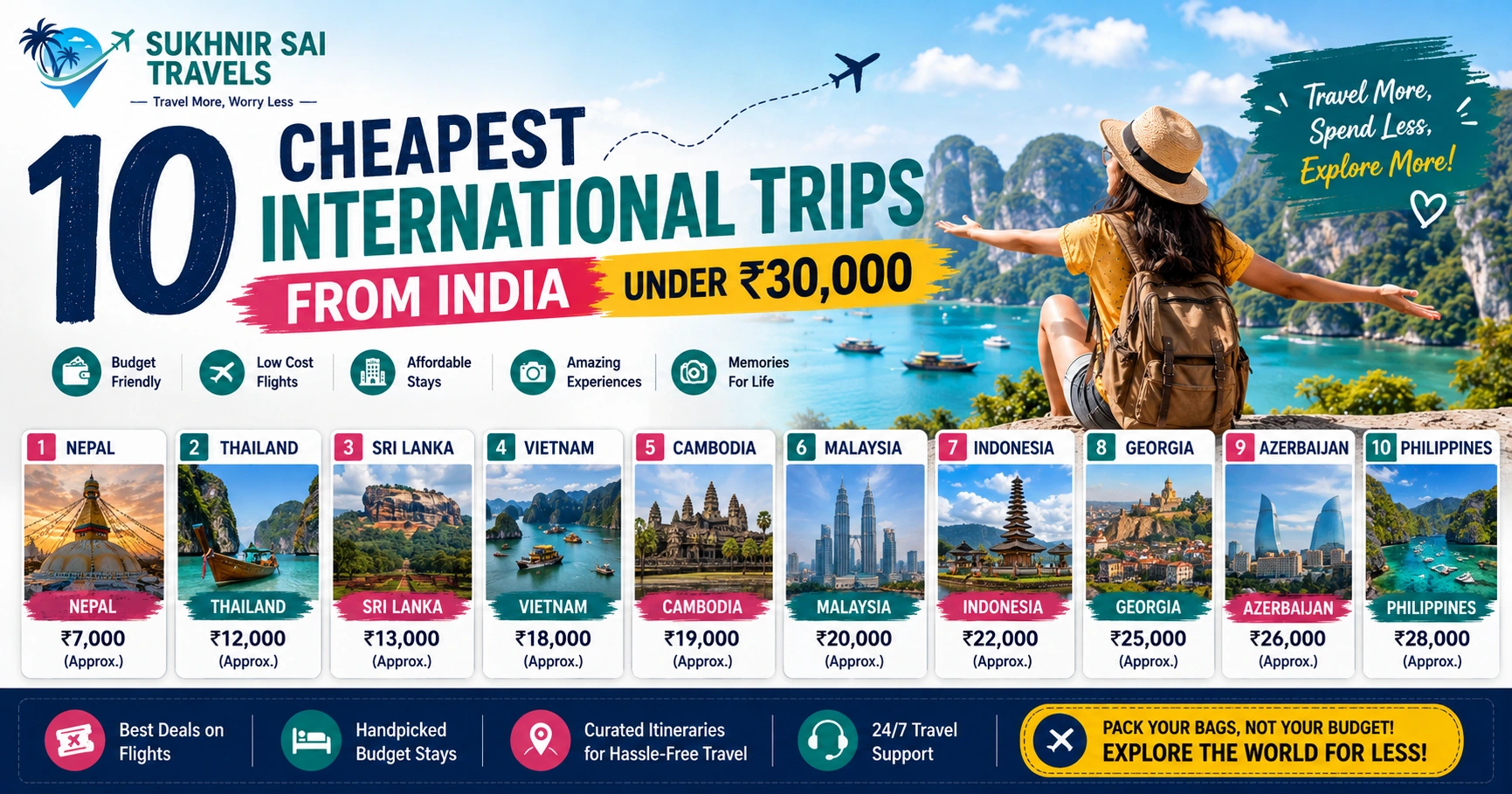 cheapest international trips from india